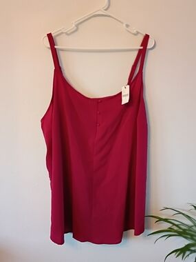 Lane Bryant Berry Red Swing Cami Tank Top Plus Size 22 NWT Adjustable Straps